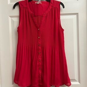 Spense Red Sleeveless Blouse